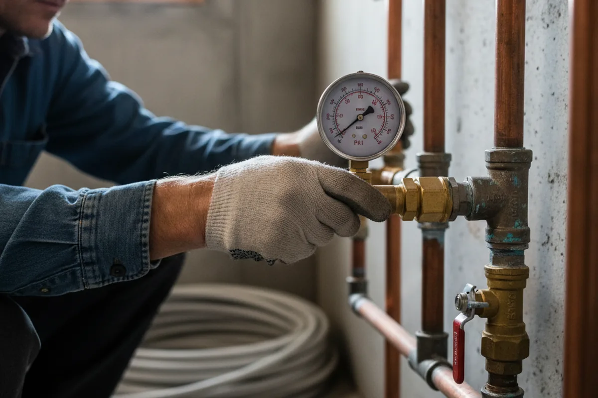 Pressure testing a repaired line during Water Line Repair in Port Saint Lucie